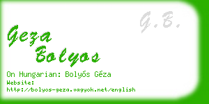 geza bolyos business card